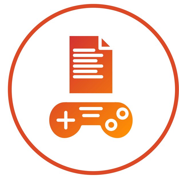 Diseño vectorial del guión del juego Estilo del icono