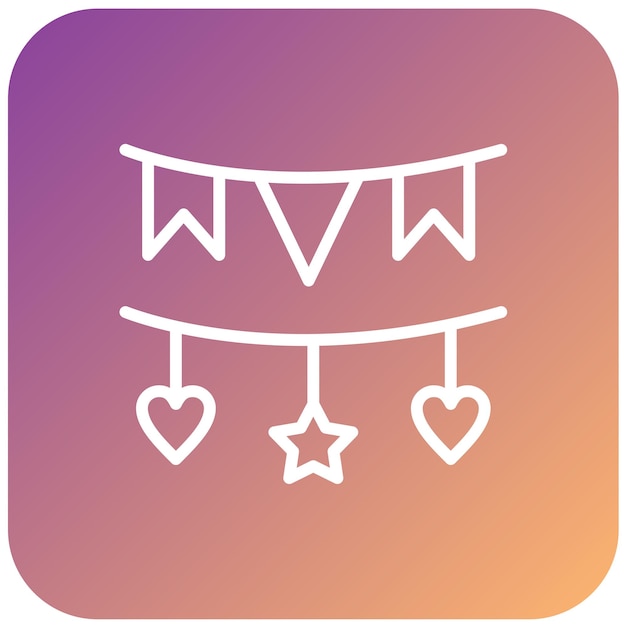 Diseño vectorial de guirlandas Estilo de icono