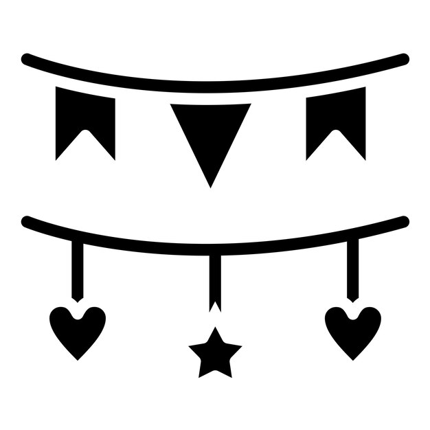 Diseño vectorial de guirlandas Estilo de icono