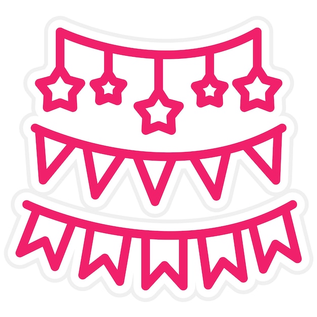 Diseño vectorial de guirlandas Estilo de icono