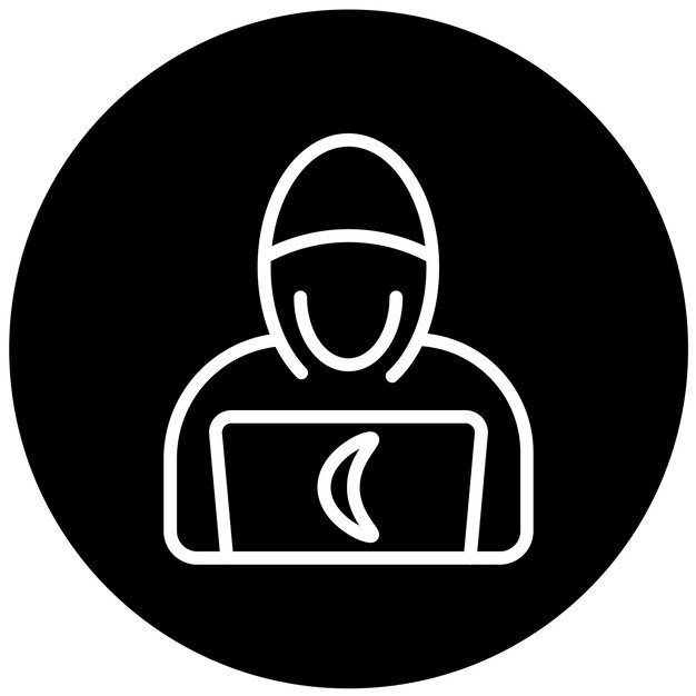 Diseño vectorial Hacker Estilo del icono