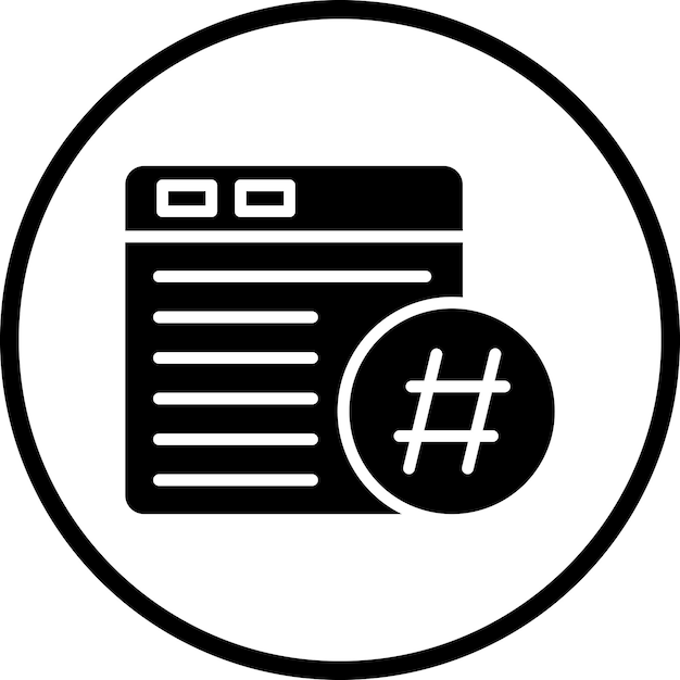 Vector diseño vectorial de hashtags estilo de icono