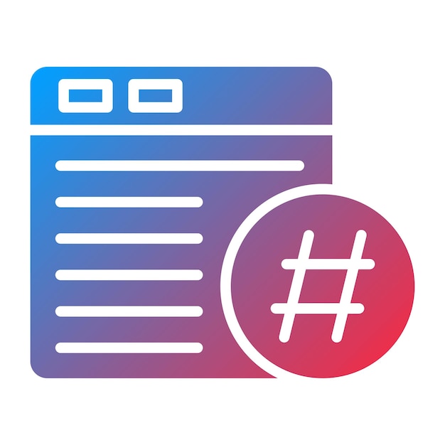 Diseño vectorial de hashtags estilo de icono