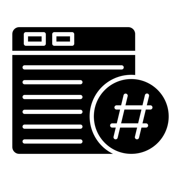 Vector diseño vectorial de hashtags estilo de icono