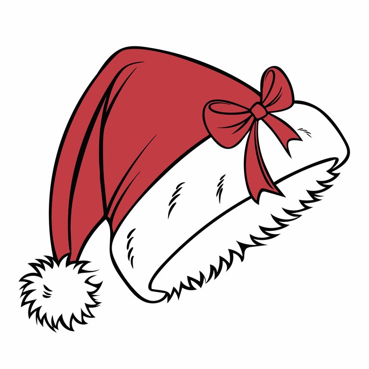 Vector diseño vectorial de hat de navidad con bg blanco