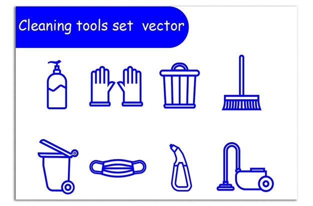 Diseño vectorial de herramientas de limpieza