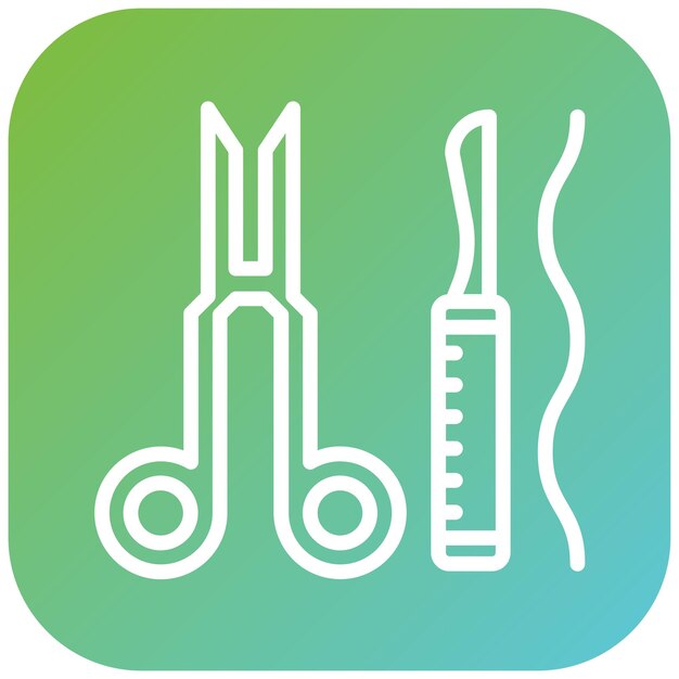 Diseño vectorial de herramientas quirúrgicas Estilo de icono