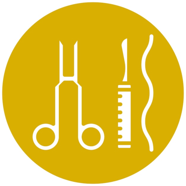 Diseño vectorial de herramientas quirúrgicas Estilo de icono