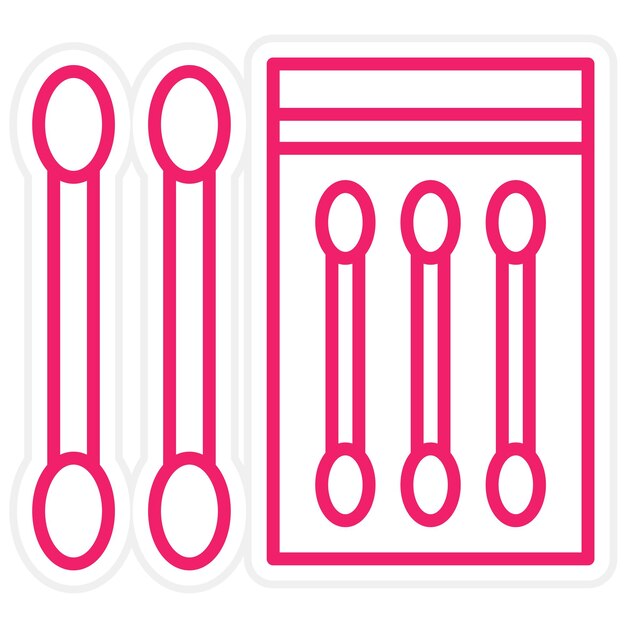 Diseño vectorial de hisopos de algodón Estilo de icono