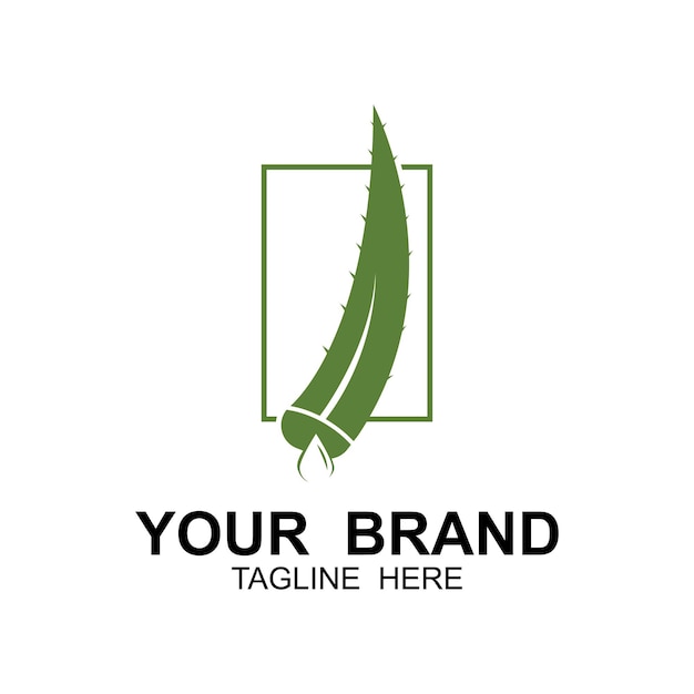 El diseño vectorial de la hoja de salud del logotipo de Aloe Vera es adecuado para salones de belleza, reciclaje orgánico y hoja de salud de la piel.