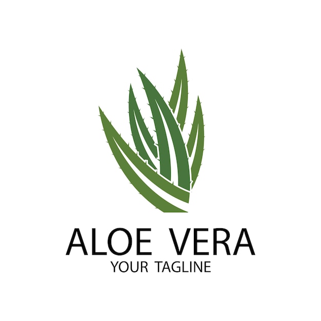 El diseño vectorial de la hoja de salud del logotipo de Aloe Vera es adecuado para salones de belleza, reciclaje orgánico y hoja de salud de la piel.