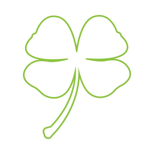 Diseño vectorial de hoja de trébol verde logoluck icono diseño plano illustrationvector