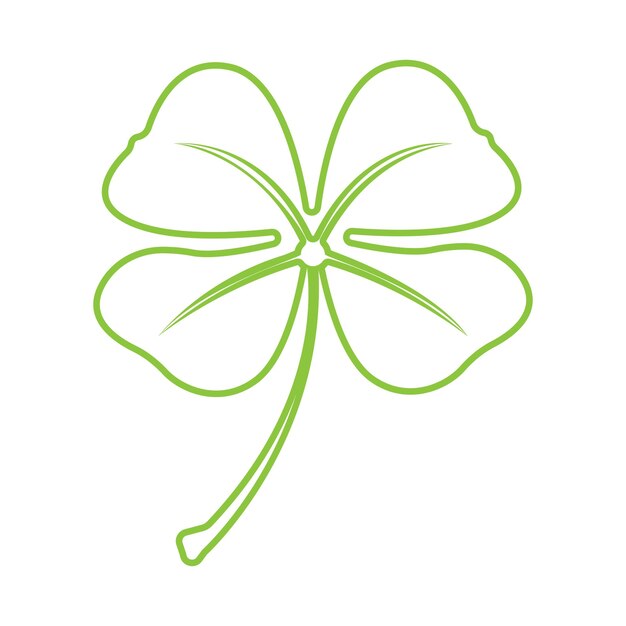 Diseño vectorial de hoja de trébol verde logoluck icono diseño plano illustrationvector