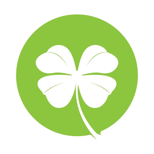 Diseño vectorial de hoja de trébol verde logoluck icono diseño plano illustrationvector