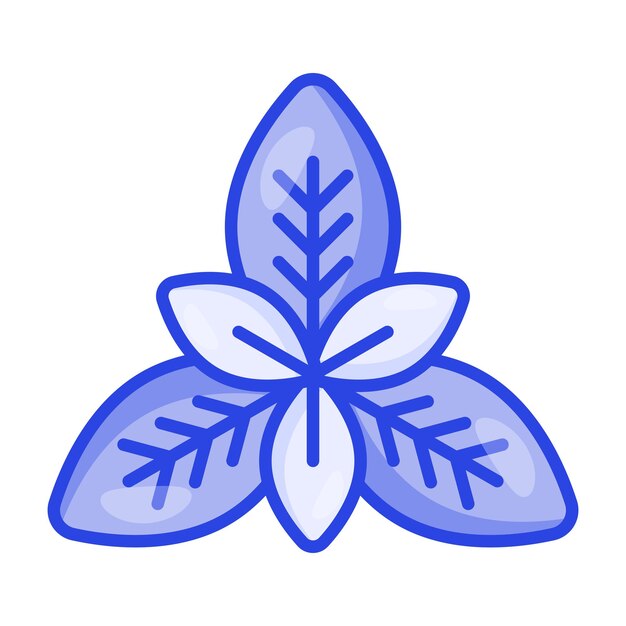 Diseño vectorial de hojas de albahaca frescas aisladas en fondo blanco