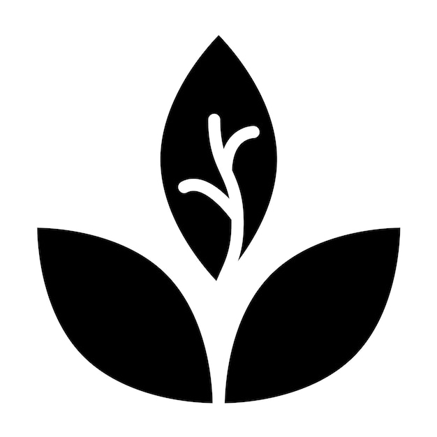 Diseño vectorial de hojas de té estilo icono