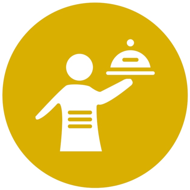 Diseño vectorial Hombre que sirve comida Estilo de icono