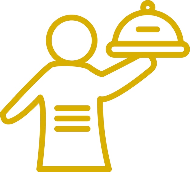 Diseño vectorial Hombre que sirve comida Estilo de icono