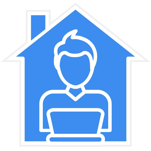 Diseño vectorial Hombre trabajando en casa Estilo de icono