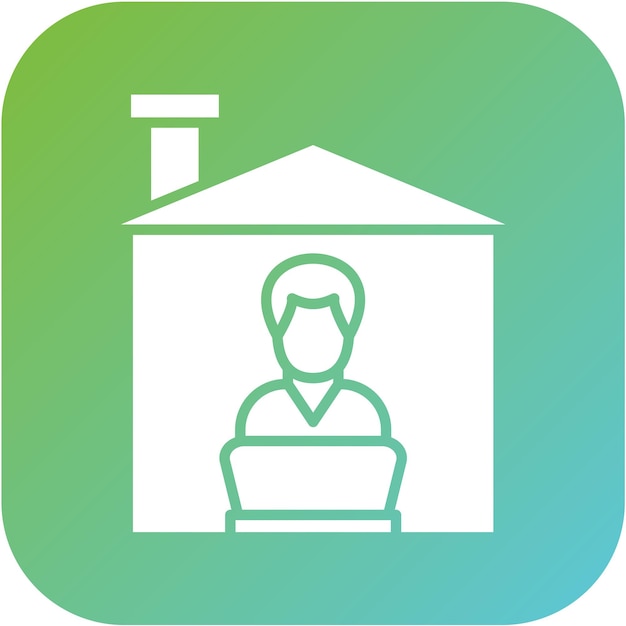 Diseño vectorial Hombre trabajando en casa Estilo de icono