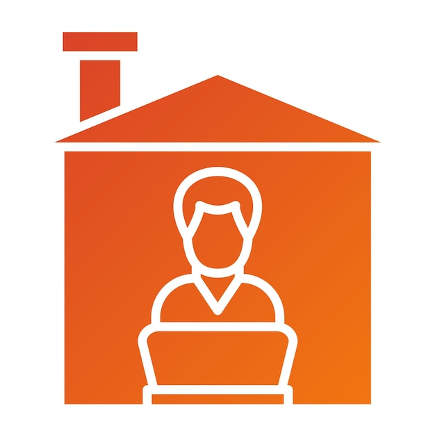 Diseño vectorial Hombre trabajando en casa Estilo de icono