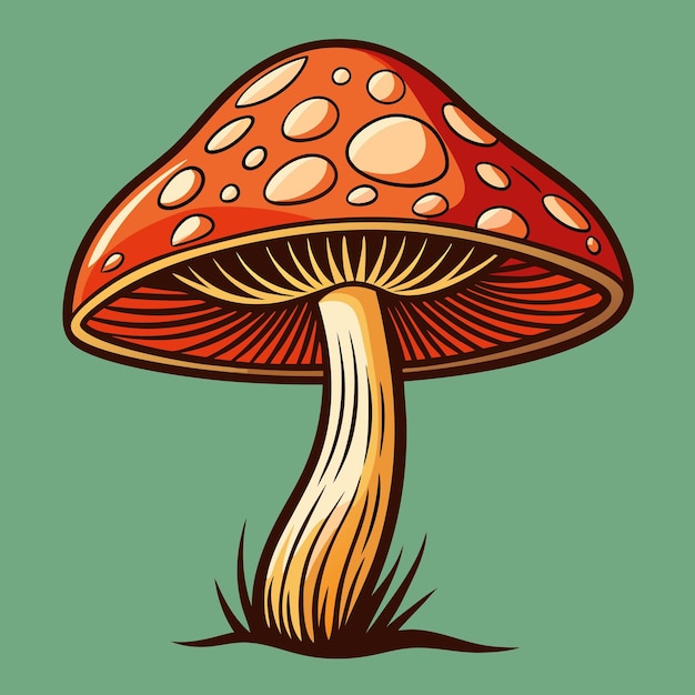 Diseño vectorial de hongos para colorear arte vectorial para hongos
