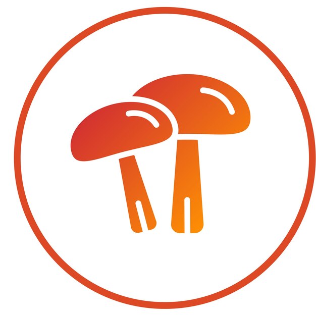 Diseño vectorial de los hongos Estilo del icono
