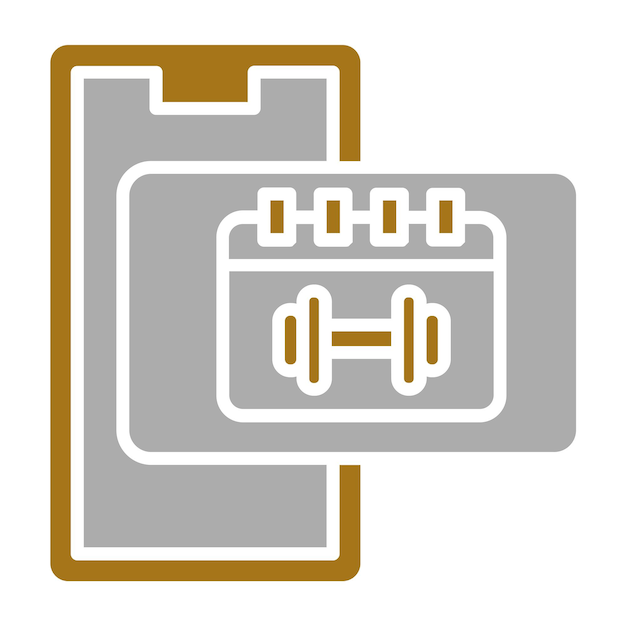 Diseño vectorial Horario de entrenamiento Estilo de icono