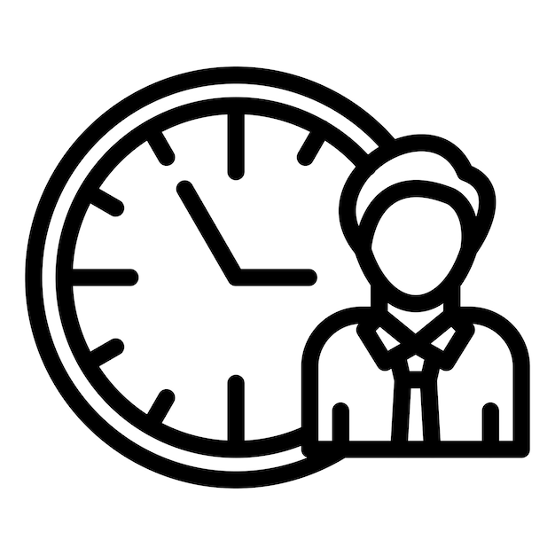 Diseño vectorial Horas de trabajo Estilo del icono