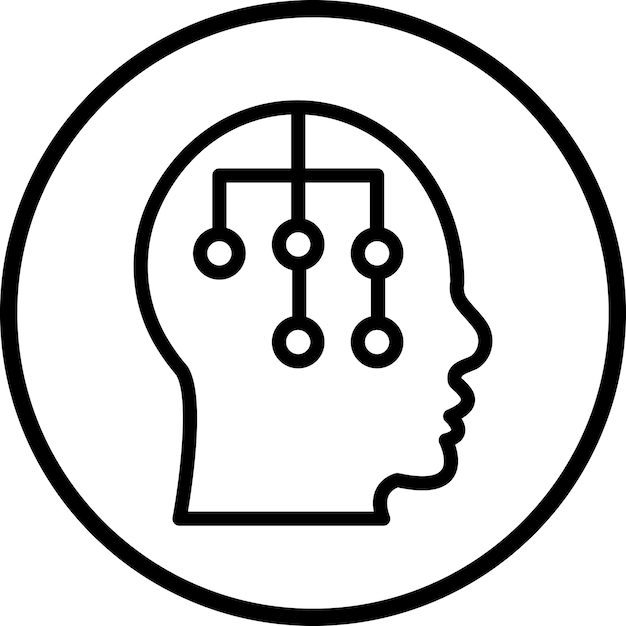 Diseño vectorial de IA Pensamiento Estilo de icono