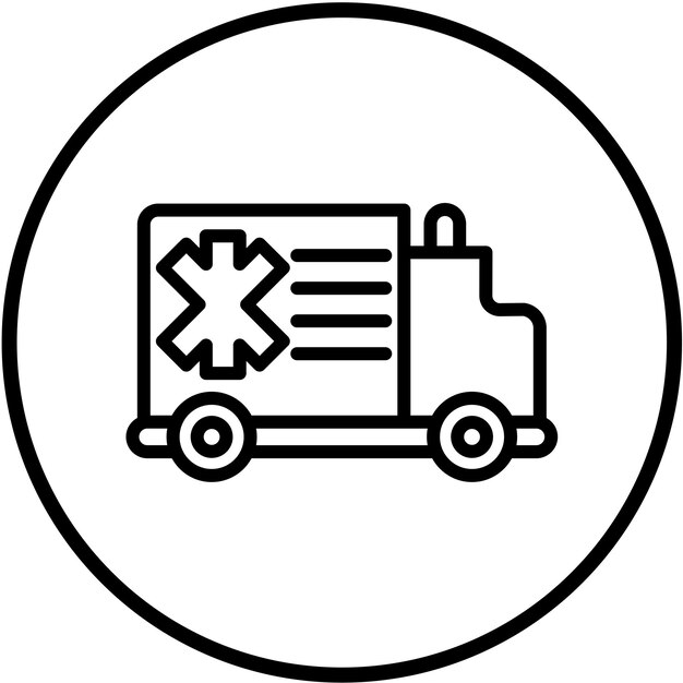 Diseño vectorial de la icona de la ambulancia paramédica