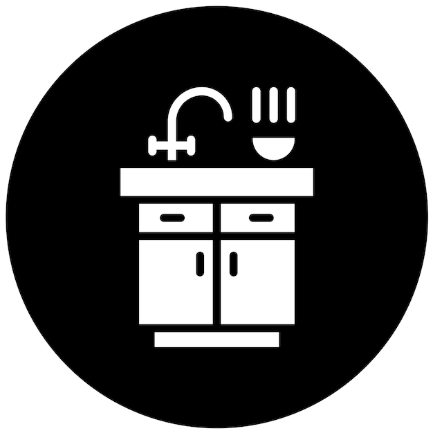 Diseño vectorial de la icona de la isla de la cocina