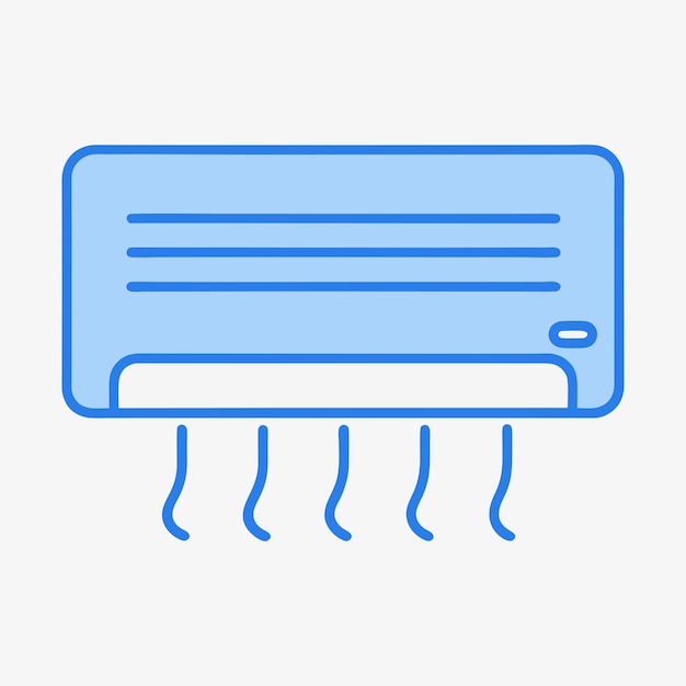 Diseño vectorial del icono del aire acondicionado sobre fondo blanco