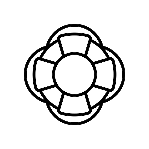 diseño vectorial del icono de la boya salvavidas fondo blanco aislado