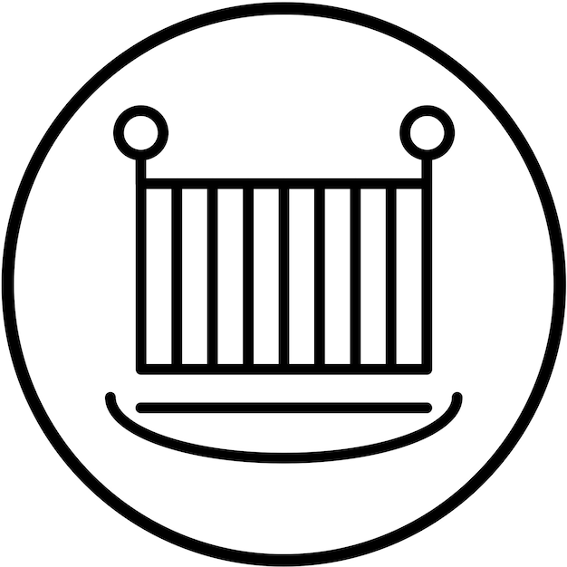 Diseño vectorial del icono de la cama de la cuna