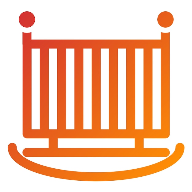 Diseño vectorial del icono de la cama de la cuna