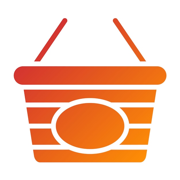 Diseño vectorial del icono de la canasta de compras Estilo del icono