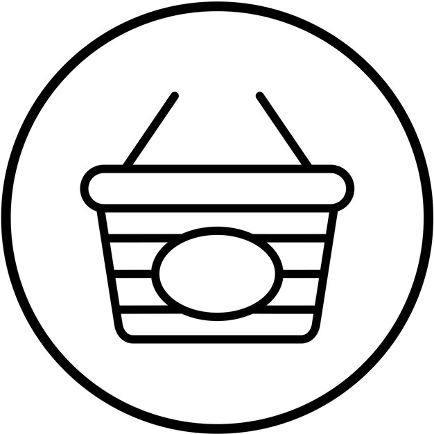Diseño vectorial del icono de la canasta de compras Estilo del icono
