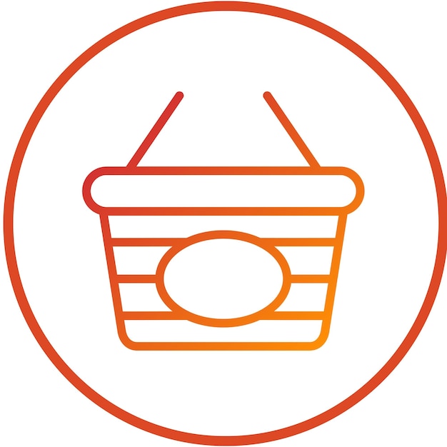 Diseño vectorial del icono de la canasta de compras Estilo del icono