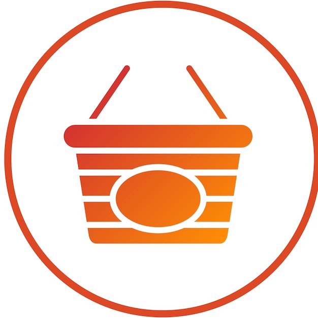 Diseño vectorial del icono de la canasta de compras Estilo del icono