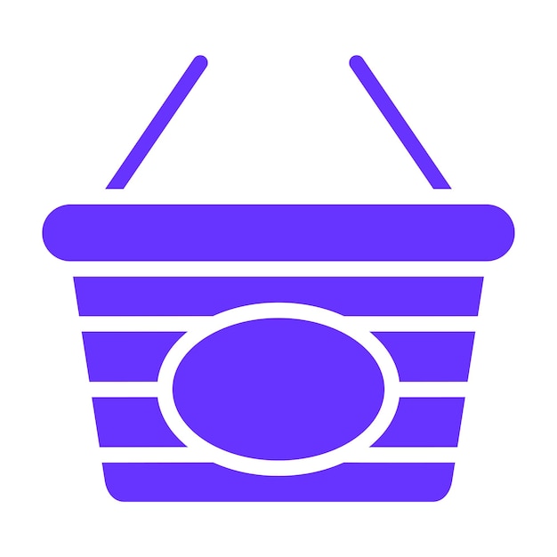 Diseño vectorial del icono de la canasta de compras Estilo del icono
