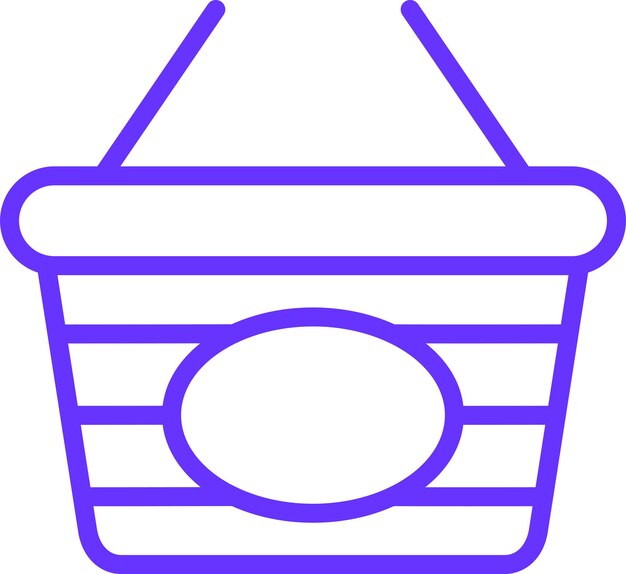 Diseño vectorial del icono de la canasta de compras Estilo del icono
