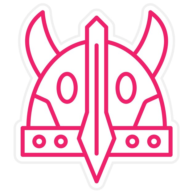 Diseño vectorial del icono del casco vikingo