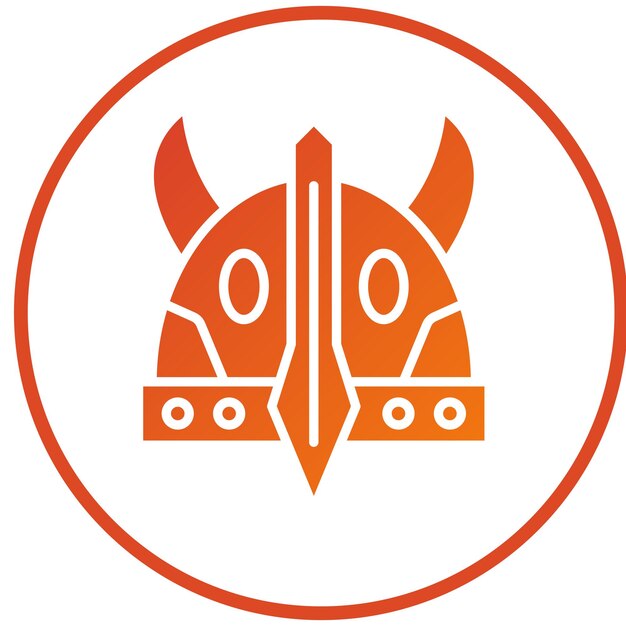 Diseño vectorial del icono del casco vikingo