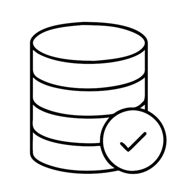 Diseño vectorial de icono de comprobación de almacenamiento de base de datos e ilustración moderna