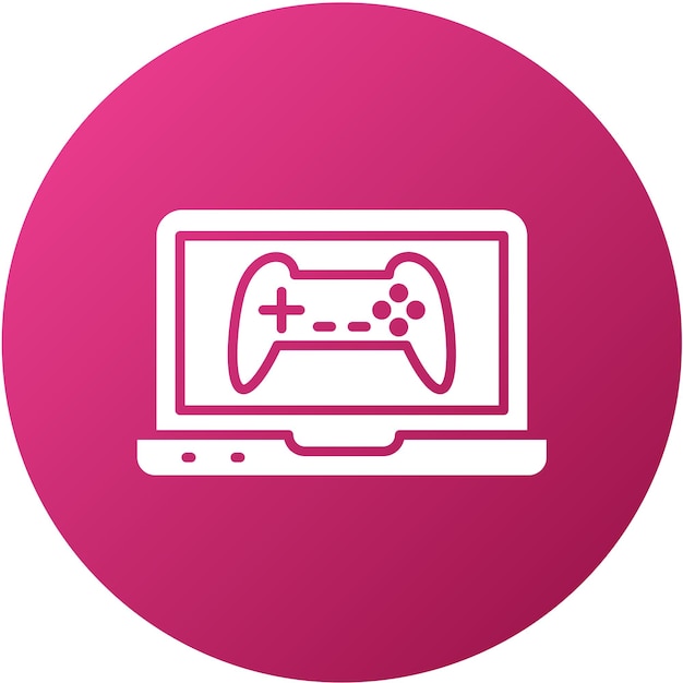 Diseño vectorial del icono de la computadora portátil de juegos
