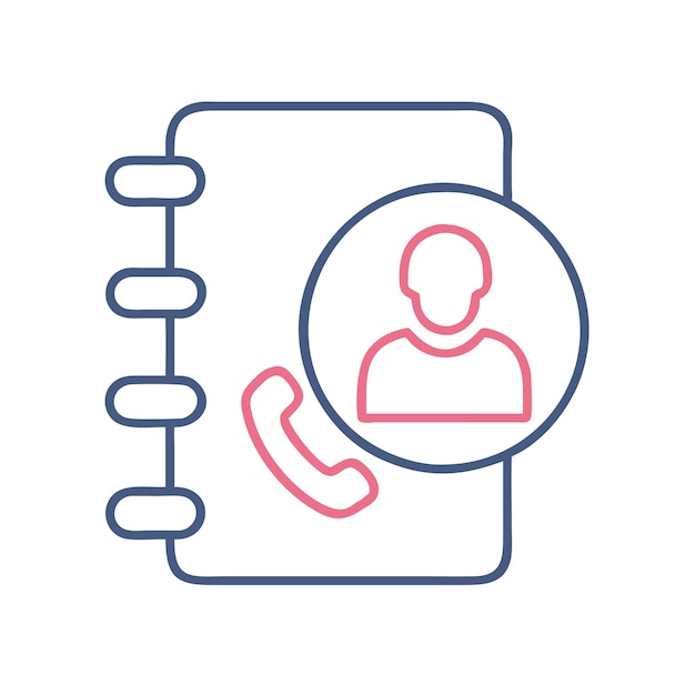 Diseño vectorial del icono de contacto del teléfono e ilustración moderna