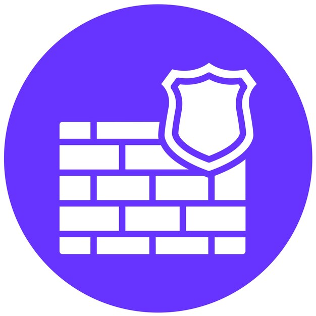 Diseño vectorial del icono del escudo de cortafuegos Estilo del icono