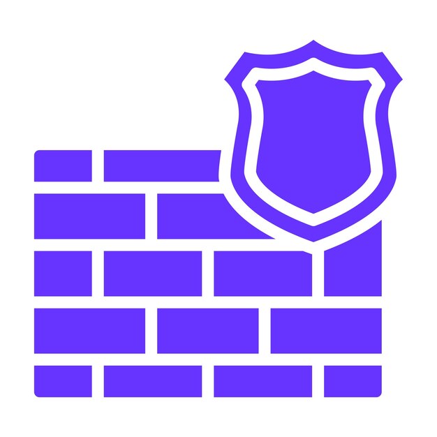 Diseño vectorial del icono del escudo de cortafuegos Estilo del icono