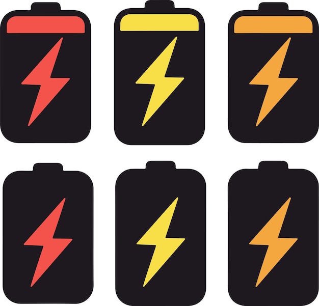 Diseño vectorial del icono del estado de carga de la batería